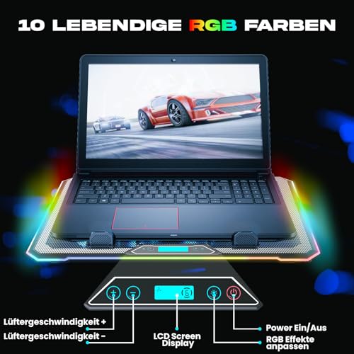 Klim V15 Laptop Kühler mit 15 Ventilatoren für Gaming Laptops bis 17 Zoll