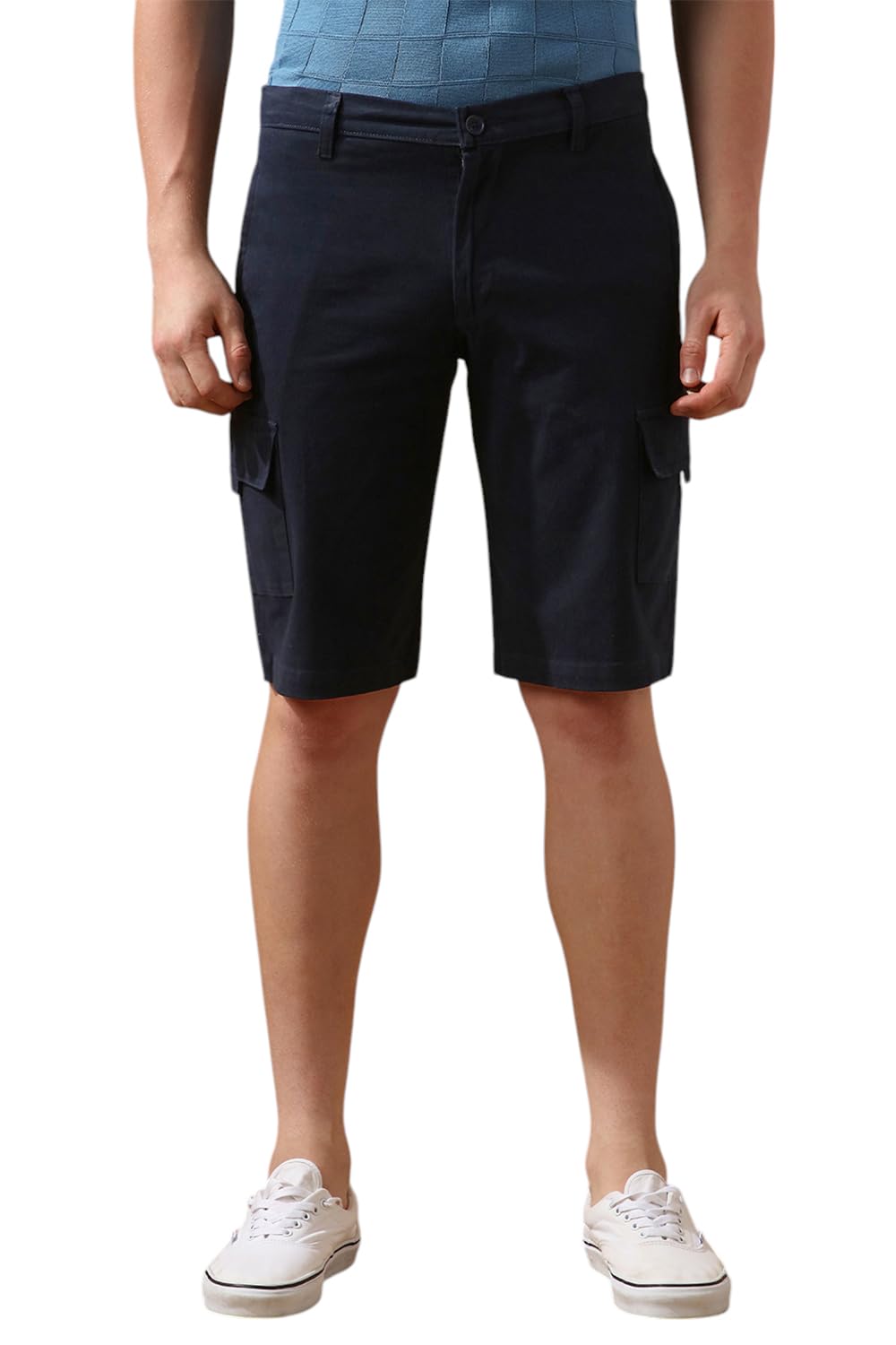 Men Black Solid Regular fit Cargo Shorts-image-46