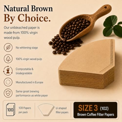 EDESIA ESPRESS – 200 Kegelförmige Kaffeefilter aus Papier – Kaffeefilter Nr.3 für Manuelle Kaffeemaschine, Pour-Over und Sanftes Brühen… – Ansicht 6