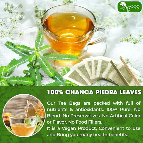 Image of TOG999, Premium 60 Chanca Piedra Leaf Tea Bags, 100% Natural & Pure from Chanca Piedra Leaves. Loose Leaf Chanca Piedra Herbal Tea. Made with Natural Material Tea Bags. No Sugar, No Caffeine, No Gluten, Vegan.