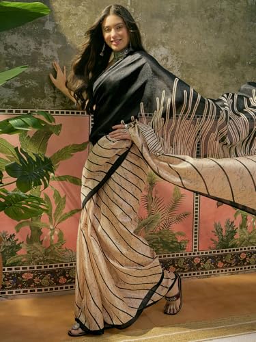 Image of SIRIL Women's Cotton Printed Saree With Unstitched Blouse Piece