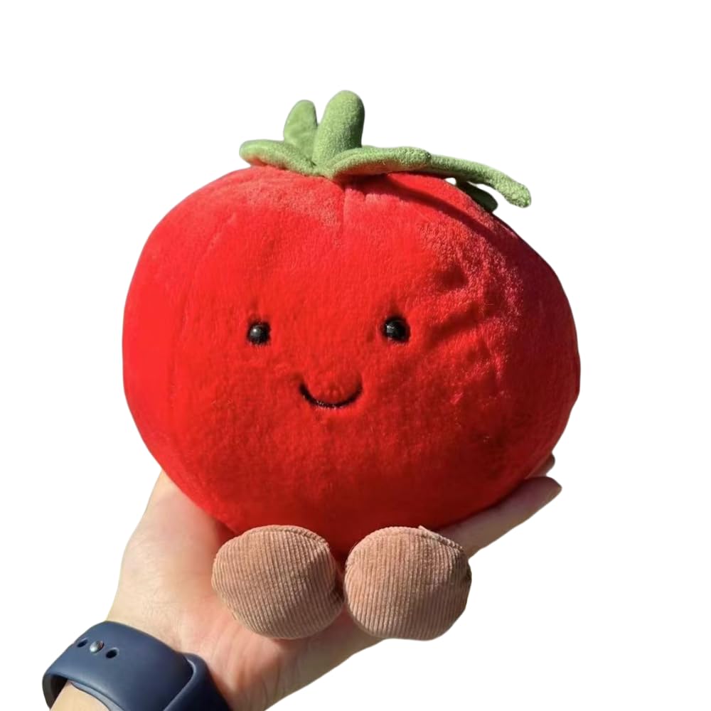 17cm Soft Toys Fruit Serie Watermelon Fruit Plush Doll Pillow Stuffed Plushie Cherry Toys Cute Soft Toys, Soft Pillow cushionHome DecorationPlush ToyGift (Tomato)
