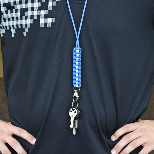 Cordão de sobrevivência de corda de paraquedas para chaves, crachás e identificações, apito, etc., B