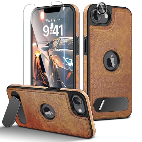 Coque iPhone 16 antichoc cuir mince et verre trempé écran objectif, protection intégrale