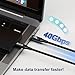 ZIKNYDO 40Gbps for Thunderbolt 4 Cable 6.6FT/2m, USB 4 Data Cable, 8K/4K USB C Display, 240W Charging Thunderbolt Cable, for Thunderbolt 3, iPhone 16 Series, SSD, MacBook, eGPU, Monitors, Laptops