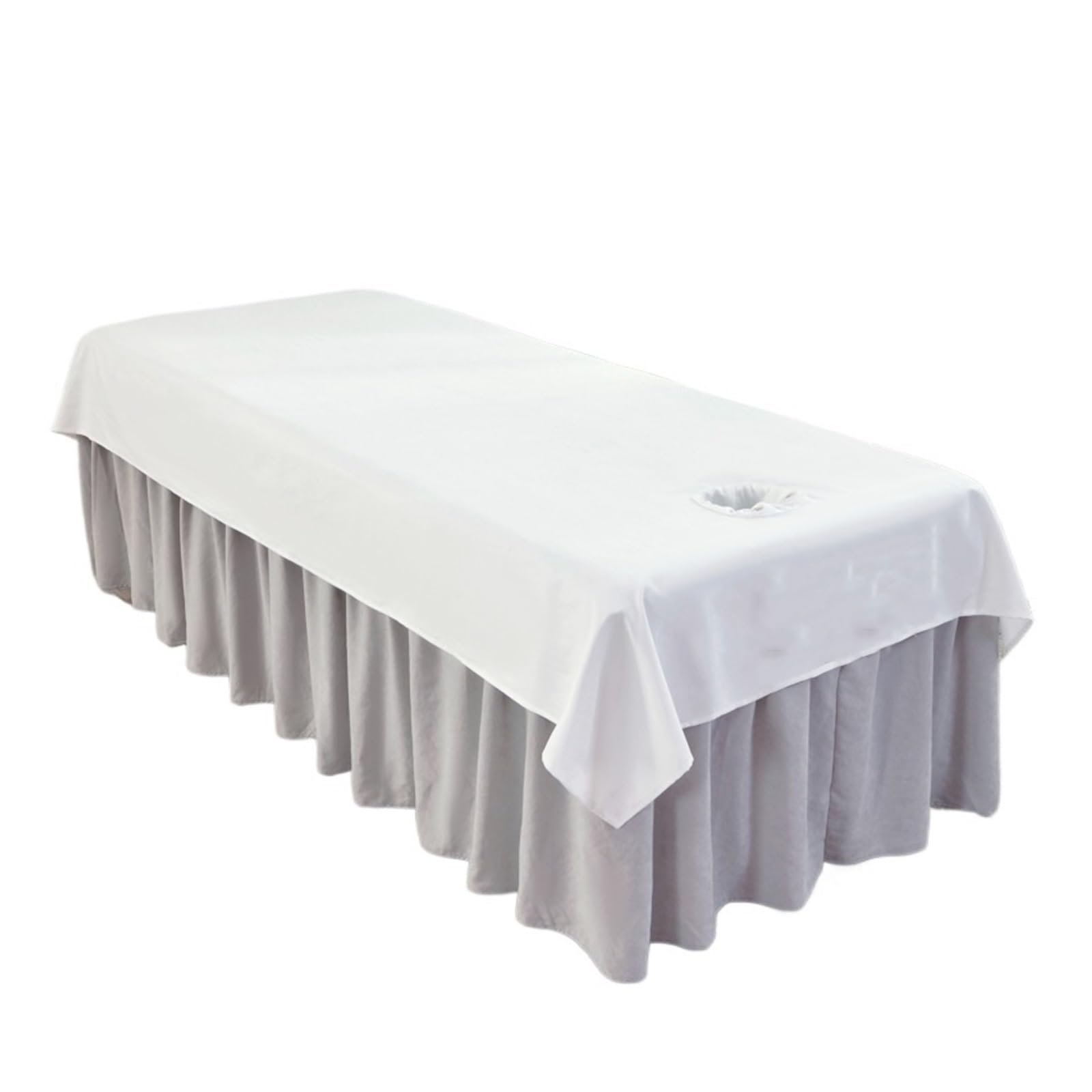 RGOEMHJ 120x230cm 1Pcs Plain Beauty Salon Bed Sheets SPA Massage Tuina Anti-shrink Soft Skin-friendly Bedding Table Cover With/no Hole for Massage Tables(WHITE,120x230 no hole)