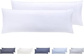Kissenbezüge, extra weiche Mikrofaser, hypoallergen, Set mit 2 Kissenbezügen 105X40 cm Weiß