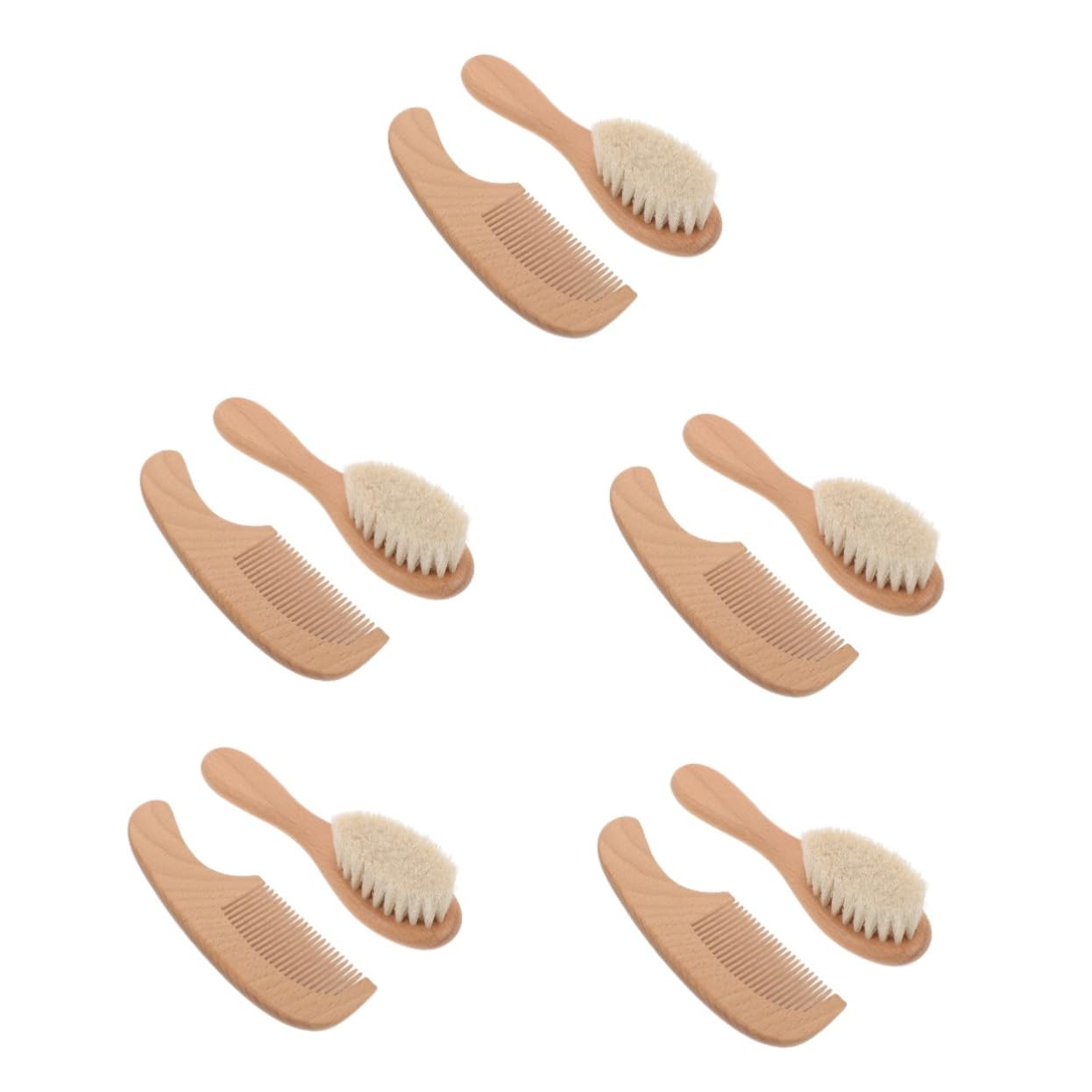Toyvian 5 Juegos juego cepillos peine set cuidado bebe kit cuidado bebe herramientas hair brushes cepillo para el cuero cabelludo cepillo pelo recién nacido chica colocar cuna