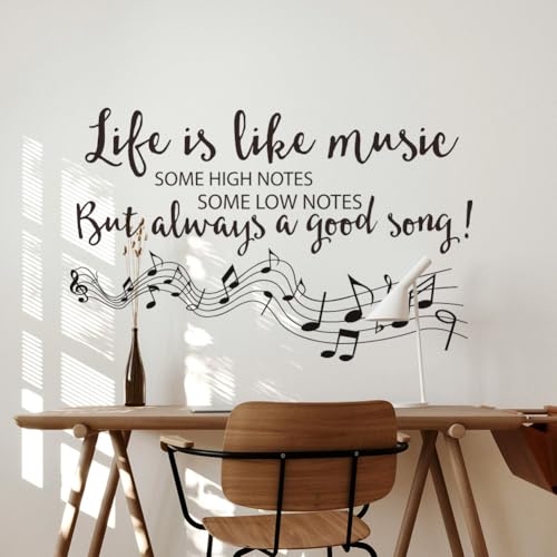 SUPERDANT Wall Sticker with Music Sheets, Music Quotes, Wall Sticker, Music Text Wall Sticker, Peel and Stick - Image 4