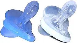Sonne Kit C/2 Chupetas Premium Soft Calming Simétrica T2(06 A 18 Meses) 100% Silicone Azul/Transparente