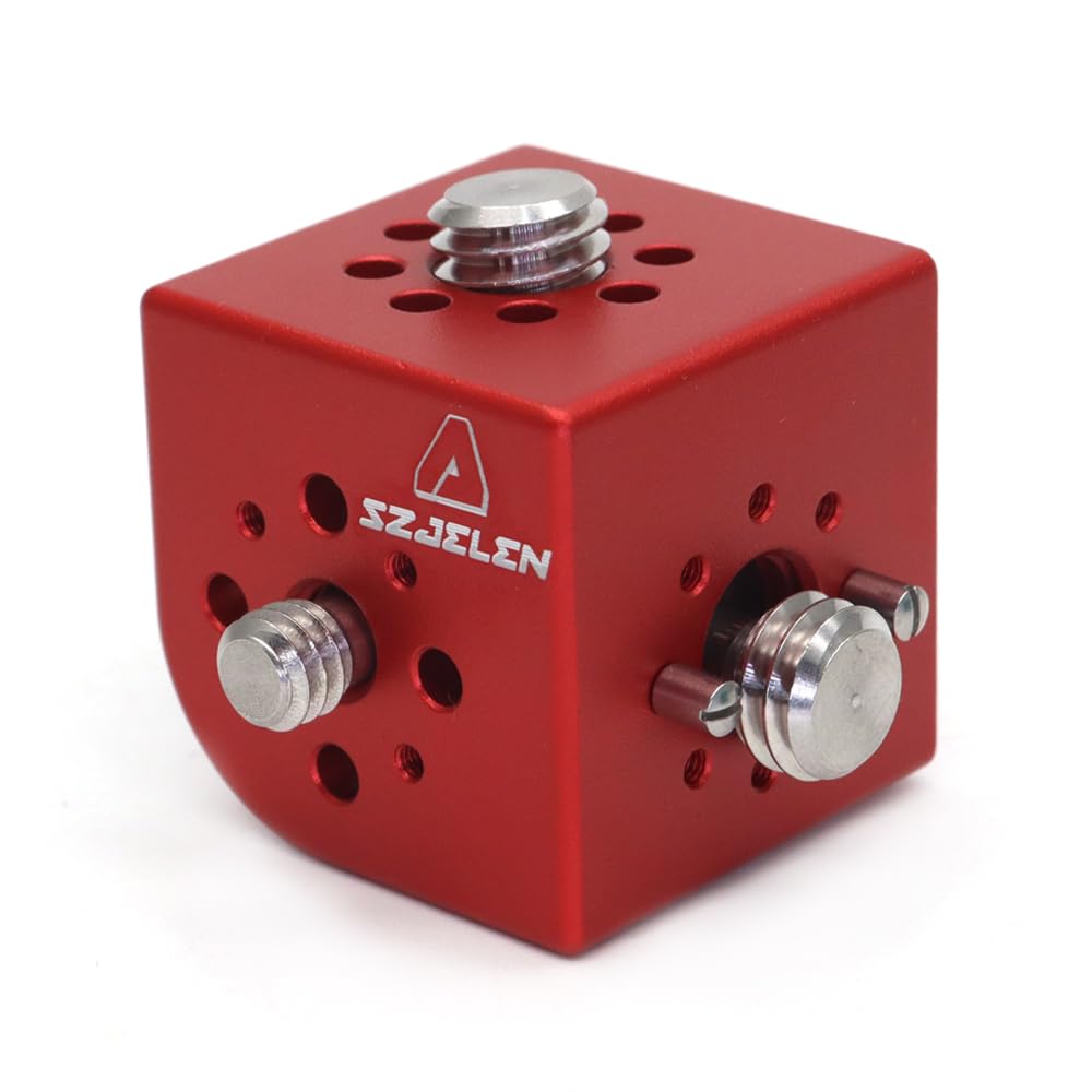 SZJELEN Camera Expansion Square 3/8 Three-Side Expansion Block,Camera 3/8” Thread Extension Side Panel for Arri Red Sony Camera (Red)
