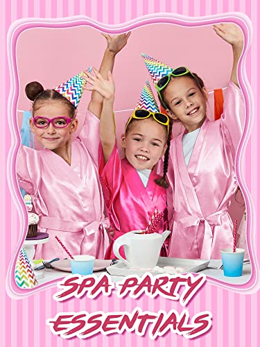 Jecery 7 Pcs Birthday Squad Robe Birthday Princess Robe Spa Party Supplies Unicorn Slumber Pajamas for Girls3