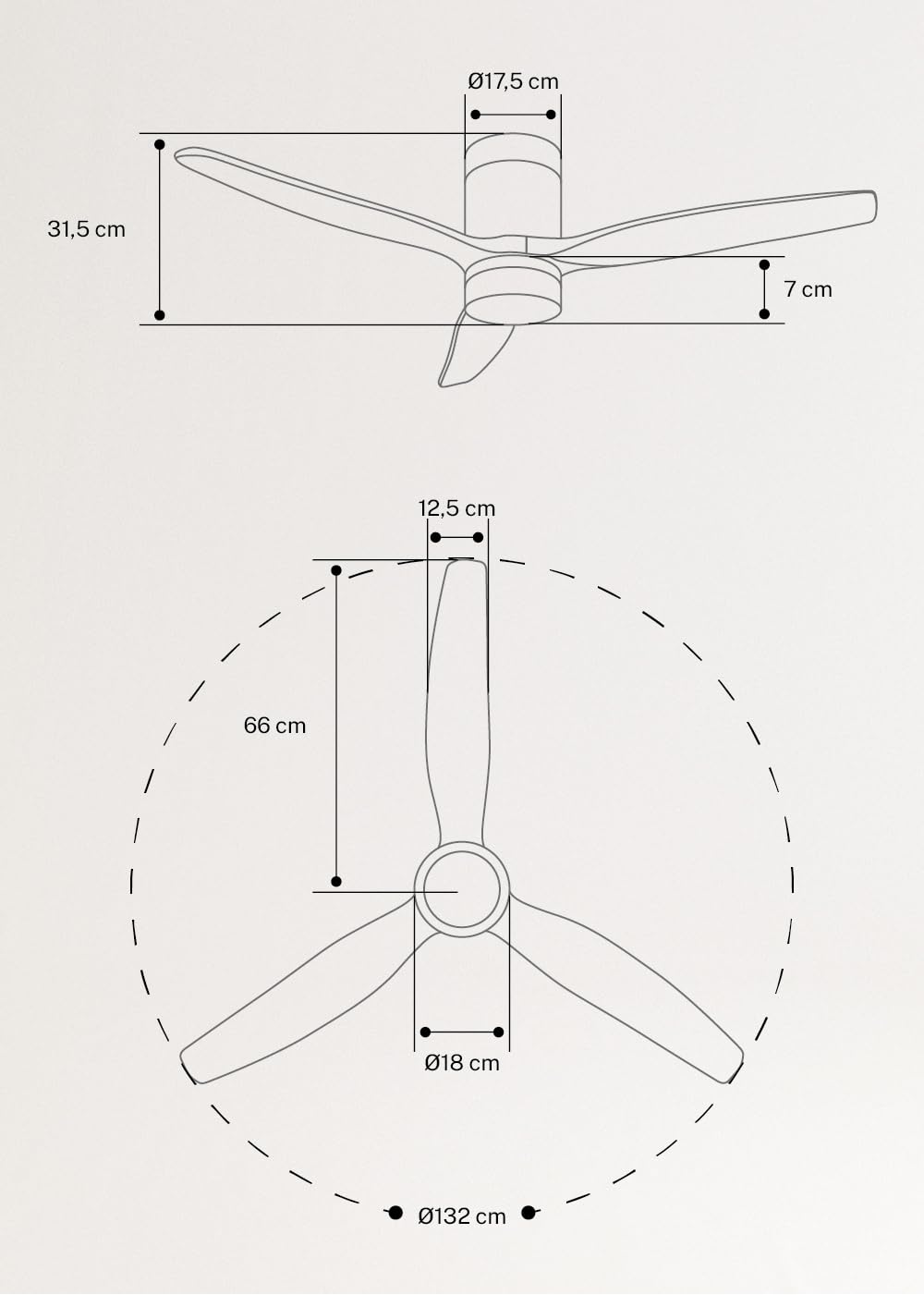 CREATE / WINDCALM M/Ventilatore da soffitto ABS con luce verde sage pale effetto legno chiaro e telecomando / 40W, Silenzioso, Ø132 cm, 3 temperature di luce, temporizzatore, funzione estate-inverno