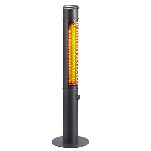 Electric Outdoor Heater for Patio, 1500W 40" Large Standing Space Infrared Heaters for Indoor Outdoor Use, Carbon Fiber Radiant Tower Heater for Yard, Garage, Home