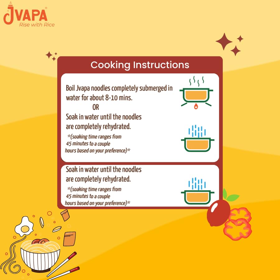 Image of JVAPA Flat Rice Stick Noodles 5 mm - Perfect for Pad Thai /Pho (500Gm x 2), Gluten Free, Non Bleached, Cholesterol Free
