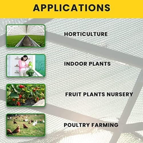 Image of Bindian Green Net for Balcony, Garden, Shade Net, Shade for Sun Protection, Balcony Net for Shade, Swimming Pool, GardenNet for Plants 75% UV Protection, Niwar Material, 10x5 Feet