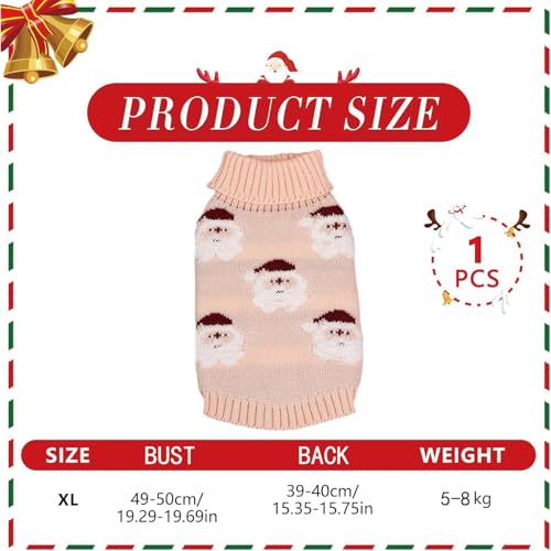 Hundepullover Kleine Hunde Hundepulli Mittelgroße Winter Hundebekleidung & Zubehör Hundezubehör für Kleine Wolle Gestrickt Sweater für Hunde 5-8kg Hundejacke Haustier Pullover Tricolour (Rosa2)