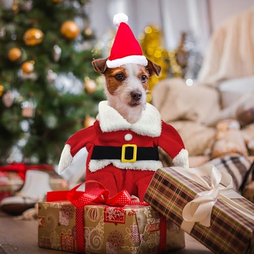 Kleidung für Haustiere Weihnachtsmann, Hundekostüme Weihnachten, Haustier Weihnachtskostüm, Katze Hund Weihnachtskostüm mit Mütze Weihnachtsmann, Für Christmas Party Cute Cats and Dogs Kostüm