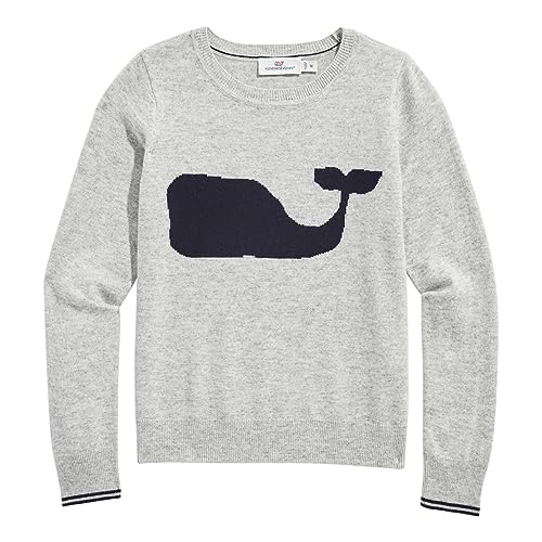 vineyard vines Girls' Whale Intarsia Crew Neck Sweater