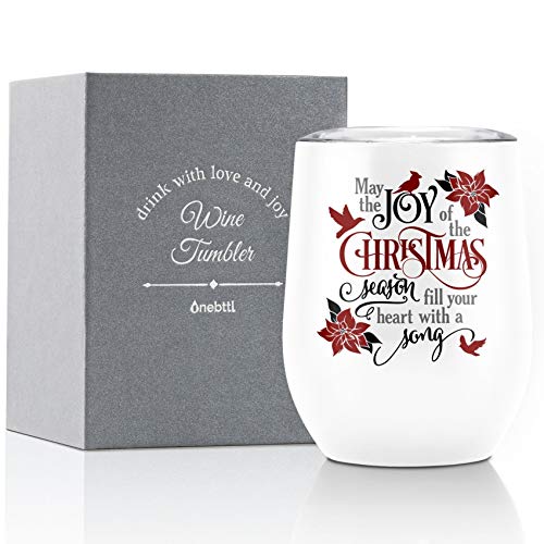 Best Cyber Deals 🔥 May the Joy of the Christmas Season Fill Your Heart with a Song Wine tumbler, Christmas Cardinal Gifts Wine tumbler, Sympathy Memorial gifts for Loss of Loved One