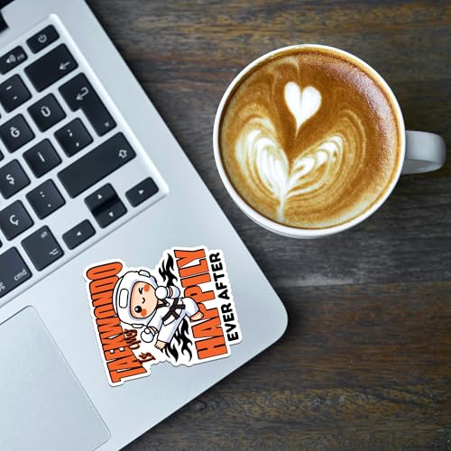 Image of Taekwondo Sticker 8 Pcs (Large Size) Vinyl Stickers Laptop Waterproof Decal for Car Bumper Water Bottle Notebook Luggage Window Birthday Decorations - Size 4 Inches