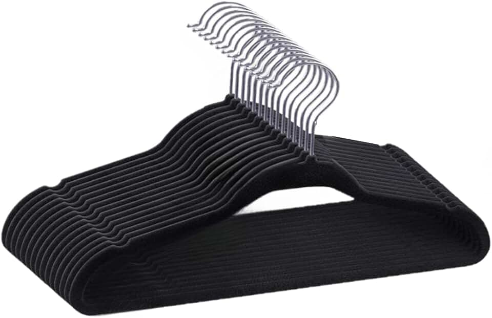 Kit 50 Cabides de Veludo 360° Antideslizante Kit Cabide para Roupas Camiseta Calça