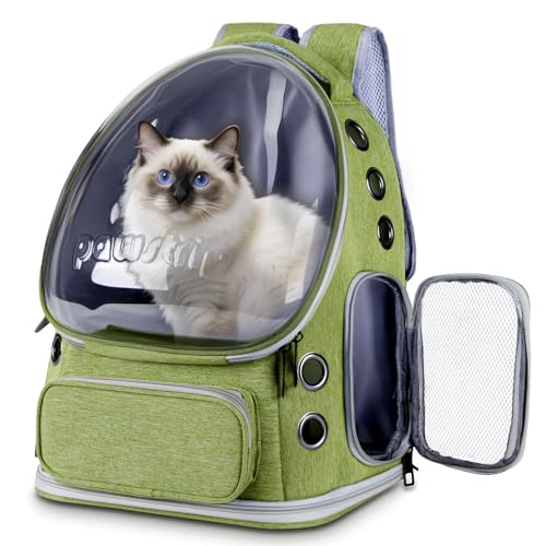 Cat Backpack Carrier with Bubble Window, Breathable & Foldable Pet Travel Carrier for Small Dogs and Cats, Airline-Approved for Hiking & Outdoor Use