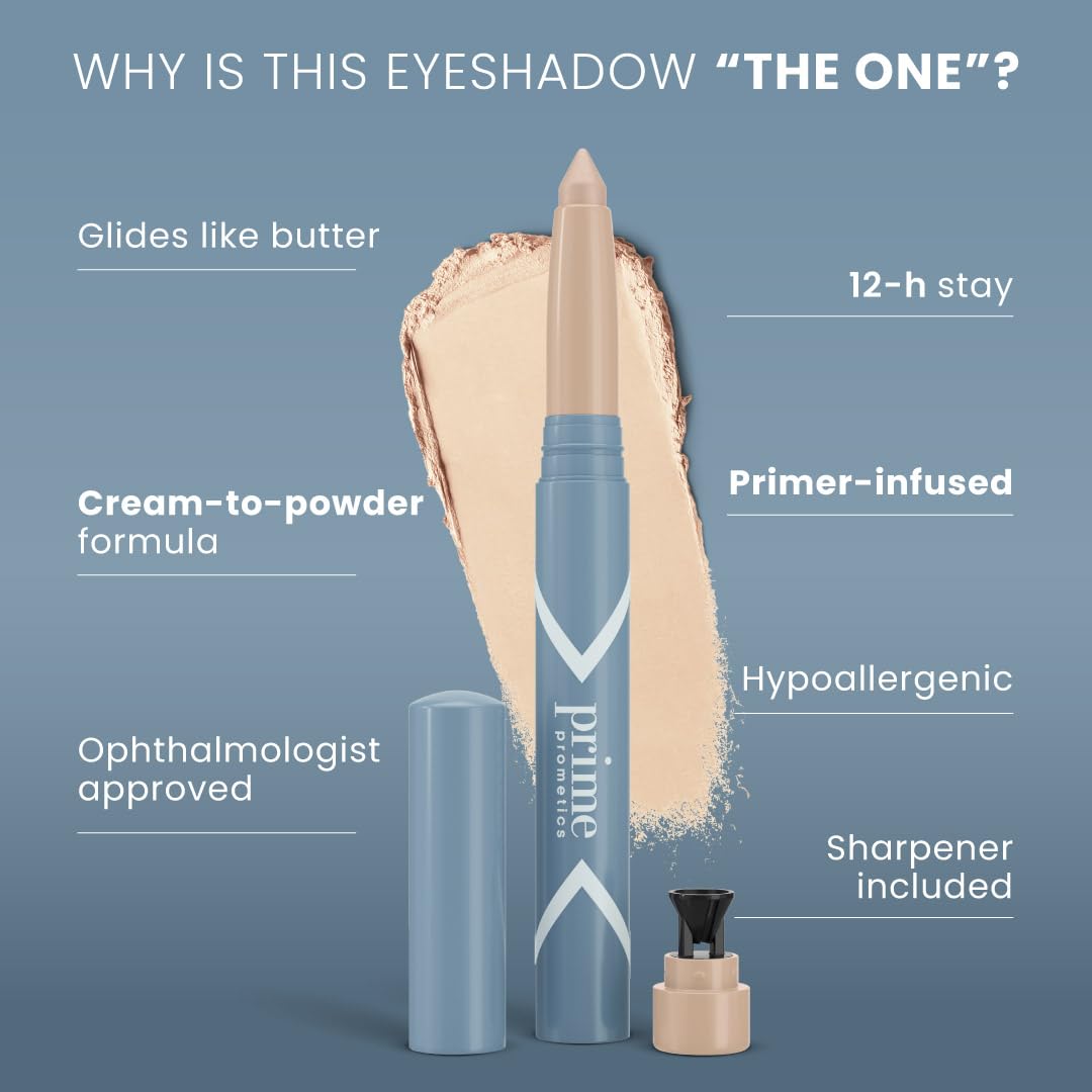 PRIME PROMETICS PrimeEyes Eyeshadow for Mature Women – Crease-Free Powder-to-Cream Non-Drying Eye Shadow – Blends Seamlessly & Flatters Aging Lids – Water-Resistant & Long-Wear (Vanilla) - Image 2