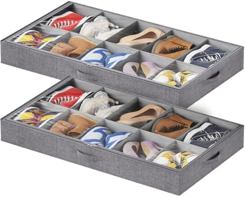 Lifewit Under Bed Shoe Storage Organizer Fits 10 Pair Sneakers, 4...