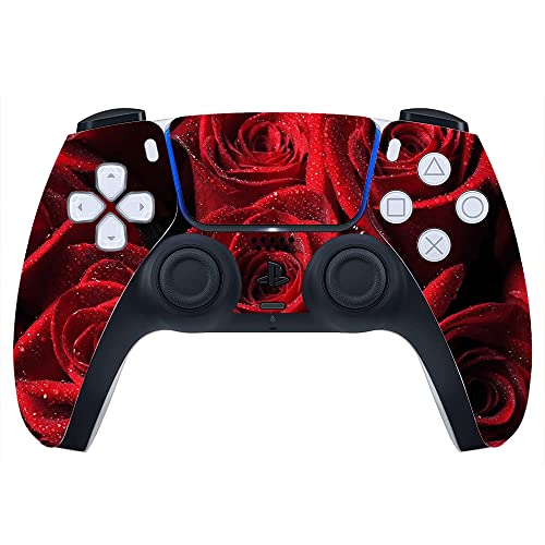 Image of GADGETS WRAP Printed Vinyl Decal Sticker Skin for Sony PlayStation 5 PS5 Controller Only - Lots of red Roses