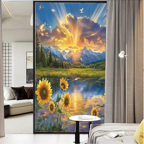 Lámina Vinílica para Ventana Privacidad Flores Amarillas 17.7x23.6 in miniatura 3