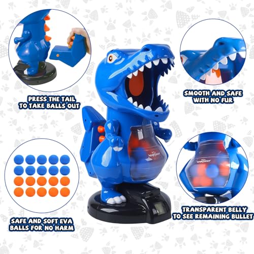 Image of EagleStone T-Rex Dinosaur Shooting Target Game Toys with Air Power Launcher
