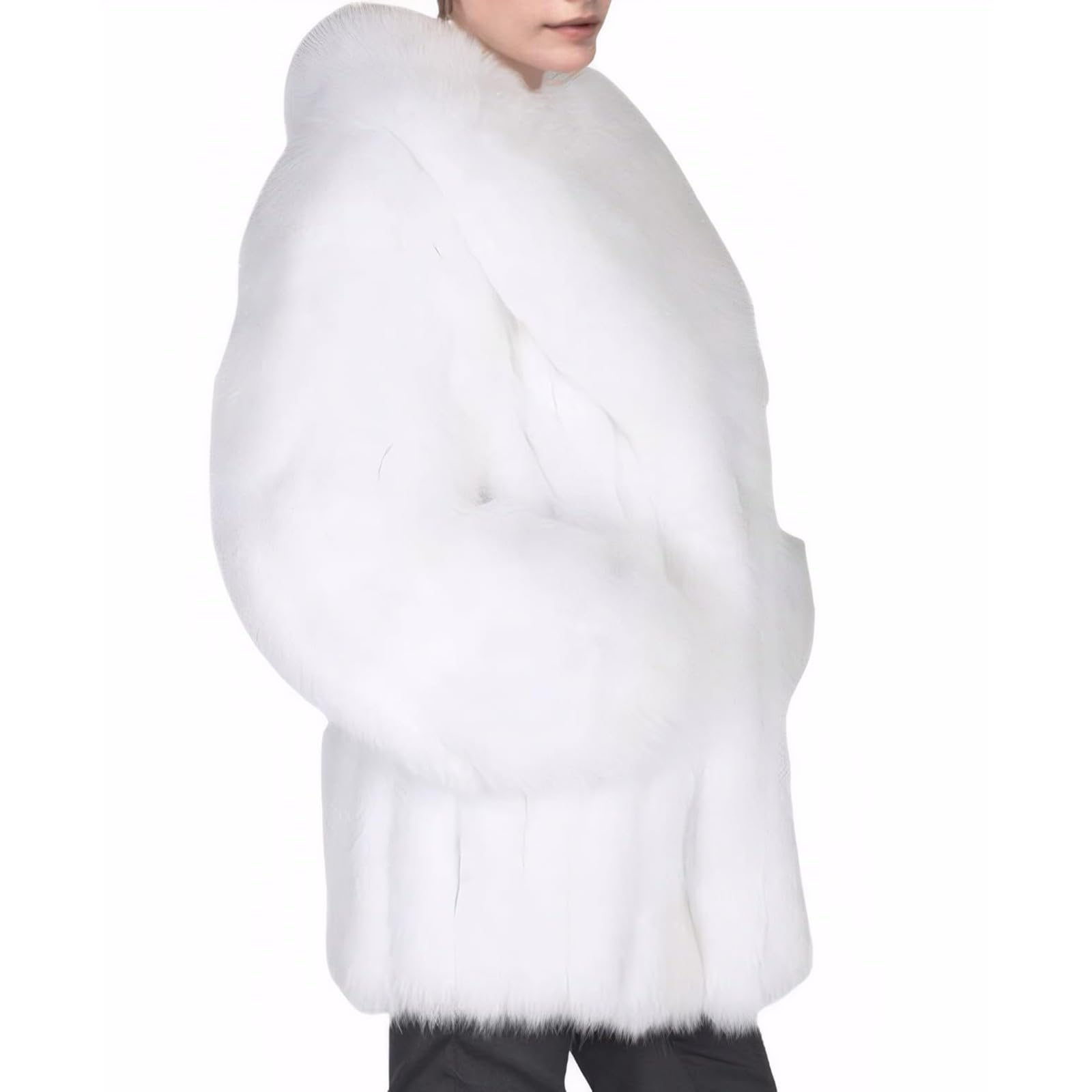 Generisch Fuax Cappotto di pelliccia invernale caldo e soffice pelliccia sintetica parka giacca spessa da donna cappotto in pelliccia sintetica cappotto caldo pile trench giacca invernale Thicken