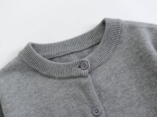 Image of ACESTAR Boys Girls Cardigan Sweater Cotton School Uniforms Solid Kids Long Sleeve Button Down Sweaters Knit Tops, 3T-12Years
