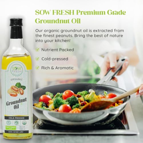 Image of Organic Cold Pressed Groundnut Oil 1 Litre, Vitamin E, D Rich, No Trans Fat