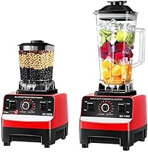 2-EN-1 Blender Mixeur, 2000W Blender Multifonctionnel, 2L Mixeur, Blender Smoothie Fruits, Nettoyage Automatique, 4 lame en Acier inoxydable pour à la Transformation des Aliments