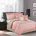 Luxury Home 7-Piece Central Park Coral Comforter Set, Queen, Central Park Coral