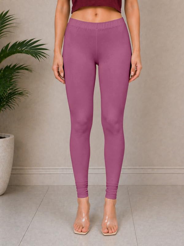 Image of TRENDMALLS Women's Microfiber Elastane Stretch Soft Churidar Length Leggings with Ultrasoft Waistband