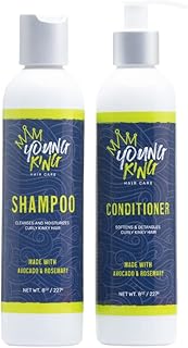 YOUNG KING HAIR CARE Kids Shampoo and Conditioner Set | Cleanse and Hydrate Natural Curls | Plant-Based and Harm-Free | 8 ...