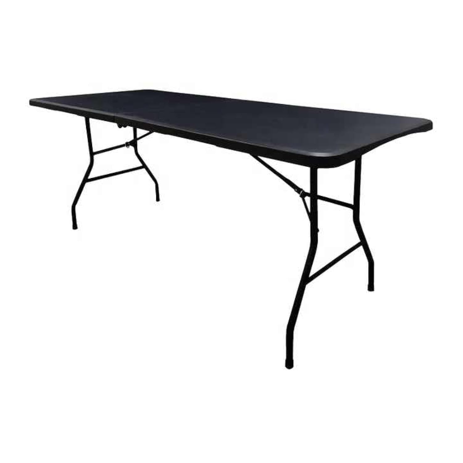 Multi-Functional Adjustable Folding Table with Carrying Handle, Portable Plastic | Picnic | Party | BBQ | Catering Buffet | Camping Table Indoor Outdoor | 180 * 74 * 74Cm | BLACK |