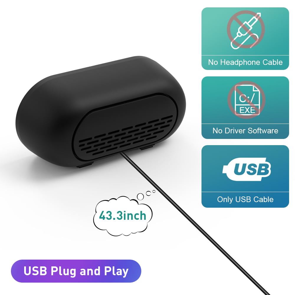 HONKASU USB Computer Speaker PC Speakers for Desktop Computer, Small Laptop Speaker with Hi-Quality Sound, Loud Volume,Compact Size,Plug and Play