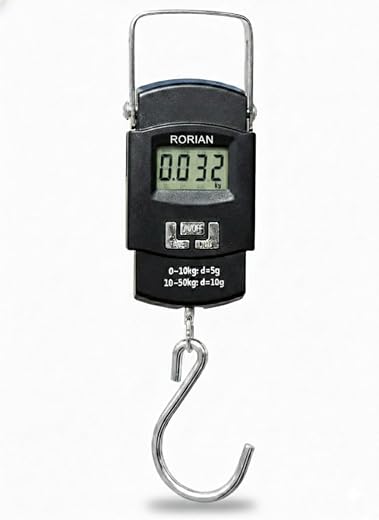 RORIAN Electric Portable Digital Hanging Scale – 110lb/50kg High Precision Portable Hook Scale with Backlit LCD for Travel...