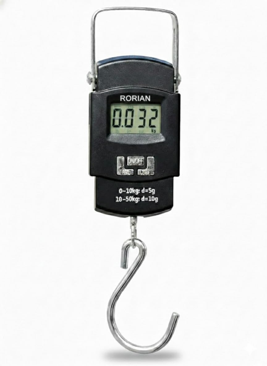 RORIAN Electric Portable Digital Hanging Scale – 110lb/50kg High Precision Portable Hook Scale with Backlit LCD for Travel and Home – Multi-Purpose Use (Black S1) (3 Months Warranty)-image-48