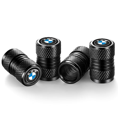 Image of Tire Valve Stem Caps, Compatible with BMW Series Stem Cap Universal Car Air Cover Car Accessories for Cars, SUV, Truck, Motorcycles 4pcs (Black)