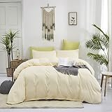 Wellboo Ivory White Comforter Sets Queen Solid Off White Bedding Comforters Cotton Women Girls Plain