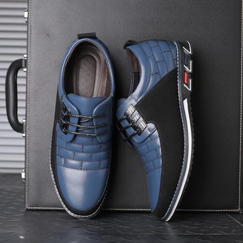 Image of Mens Dress Shoes Casual Business Oxford Derby Orthopedic Leather Shoes Simple Lace-up Walk Loafers Flats Shoes for Men