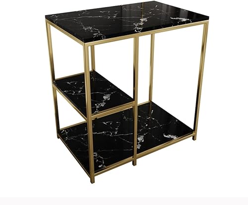 SMLJLQ - Armario de té de mármol para sala de estar esquina con varias luces mesa de té pequeña sofá lateral varios gabinetes mesa auxiliar de té