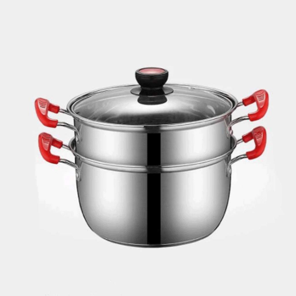 SaryEdge 24cmMilk Pot Stainless Steel Soup Thickening Bottom Small Steamer Milk Cooker Breakfast Food Supplement,