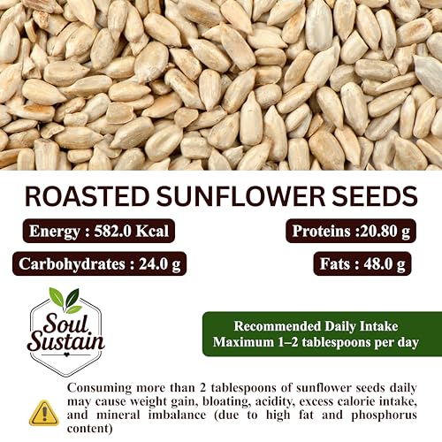 Image of Roasted Sunflower Seeds Snack (80 GM) | Roasted Seeds | Healthy Plant Protein, Fiber & Omega | Gluten Free Vegan Snack for Workout, Travel, School | Sunflower Kernels | Natural Roasted Seeds