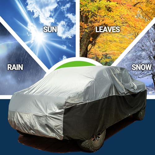 Image of Season Guard Ultimate Plus Truck Cover,100% Waterproof Aluminium with Cotton Fleece and Breathable Fabric with Two Extra 19.6ft Windproof Tie Down Straps,Fits Truck up to 250 inch